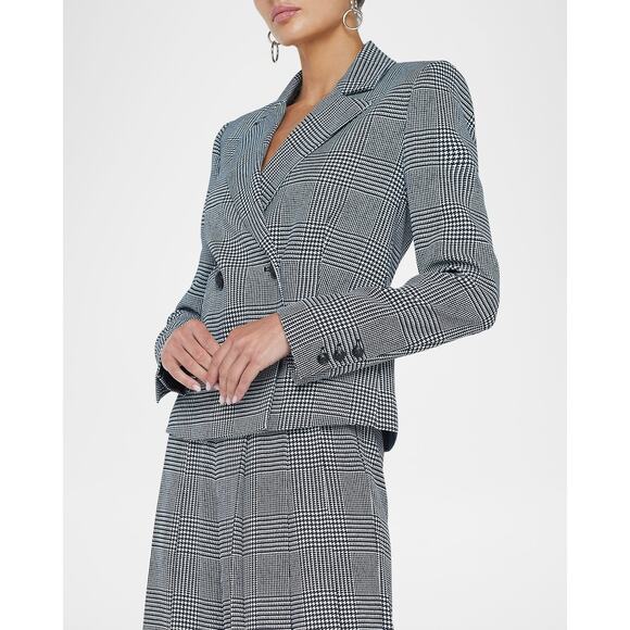 L'AGENCE Atmore Houndstooth Double Breasted Blazer - Picture 2 of 9